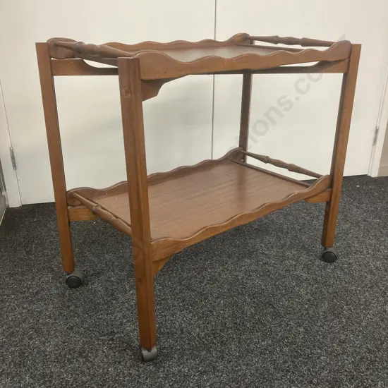 Mid Century Teak Folding Tea Trolley. 70 x 76cm