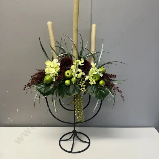 Black Candelabra & Floral Decorations