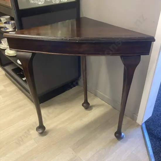 Antique Kauri Corner Table. H71 W73 D40cm