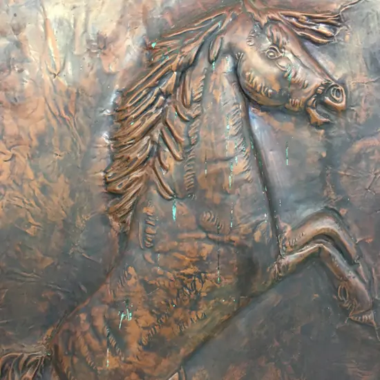Vintage Horse Relief Wall Art H64,W54cm.