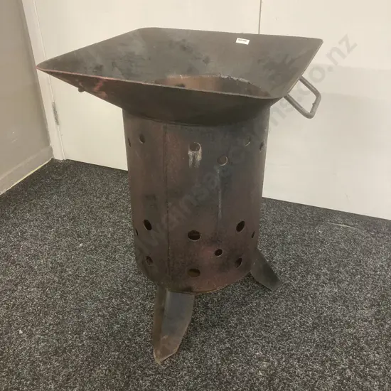Steel Brazier - Three Legs, Handles. H64 W45 D45cm