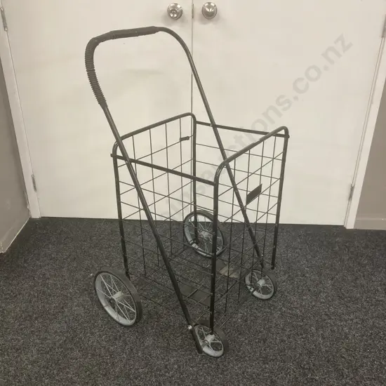 Folding Black Steel 4 Wheel Trolley