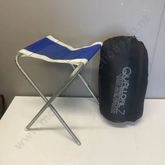 Sleeping Bag & Folding Camp Stool (Donated)