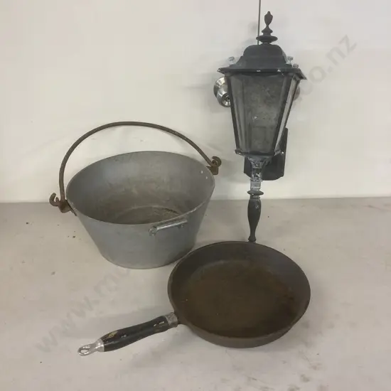 Cast Pan, Thick Aluminium Preserving Pan, Vintage Light Fitting