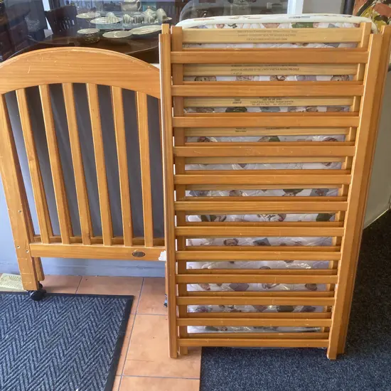 Babyhood Wooden Cot With Slumber Safe Mattress
