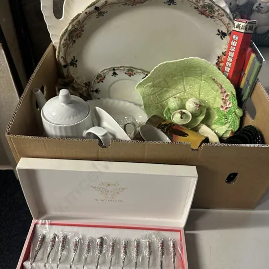 China Items, Floral Dessert Set Etc