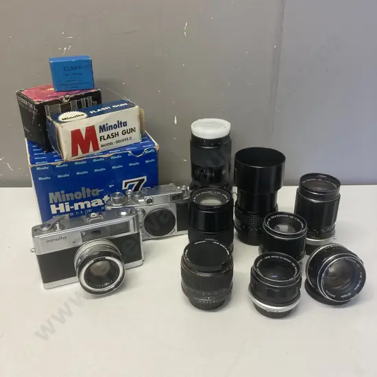 Minolta Cameras, Lenses, Flash Gun, Extension Tube Etc