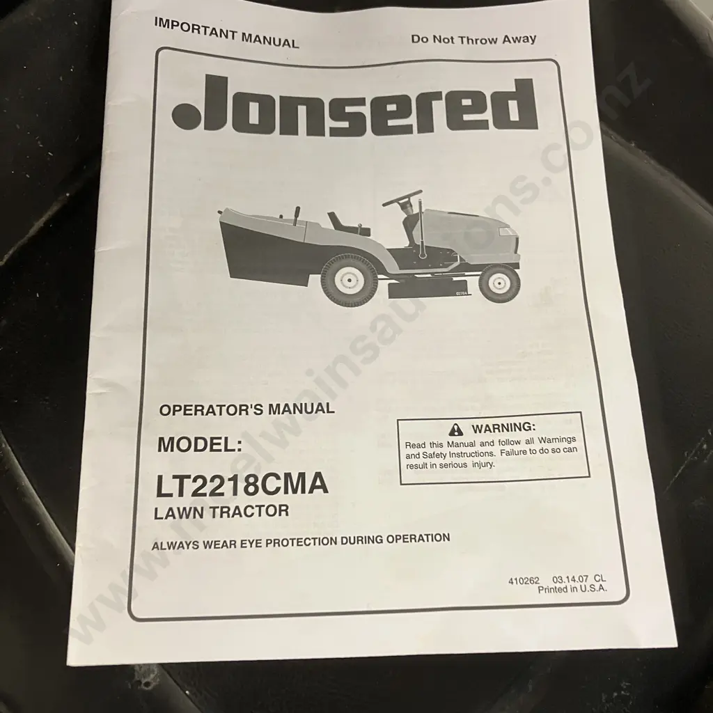 Jonsered LT2218CMA Lawn Tractor With Manual, B&S 502cc 17.5HP, Brand New Battery (Starts But Wont Keep Running) Image 1++