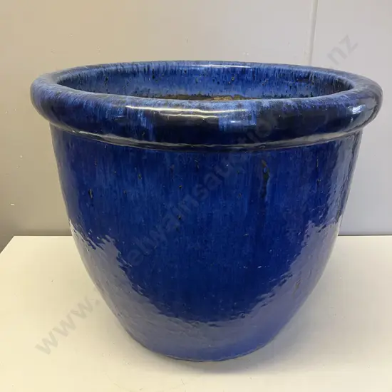 Blue & Black Speckle Glazed Planter. 41 x 49cm