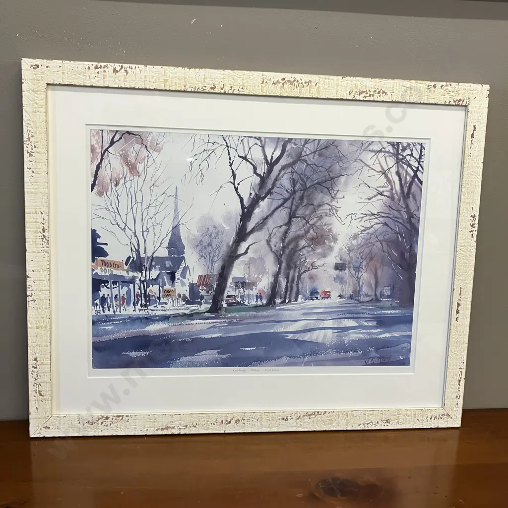 "The White Church" Entrance Into Cambridge by J.K. Reed Framed Print. 51 x 64cm Image 1++