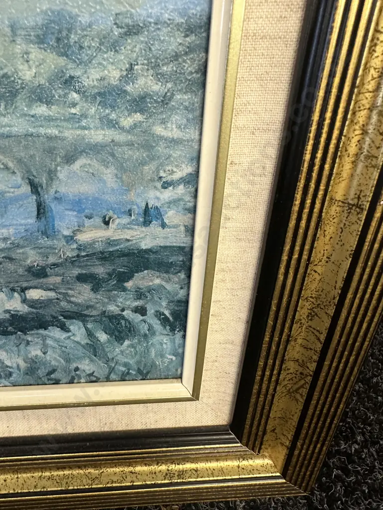 Gilt Framed Original Artwork Signed Canal Scene H57,W66cm. Image 1++