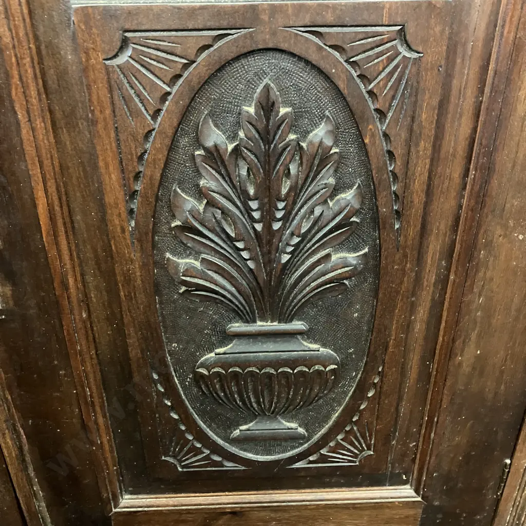 Victorian Mahogany Sideboard With Key. H89 W103 D37cm Image 1++