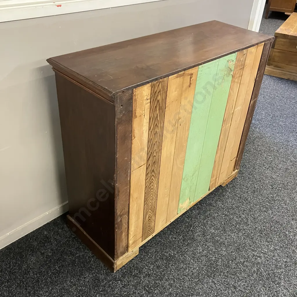 Victorian Mahogany Sideboard With Key. H89 W103 D37cm Image 1++