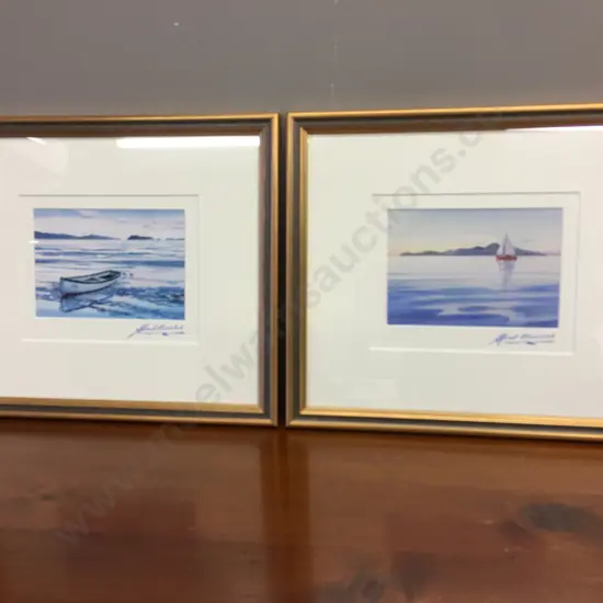 Pair of Framed Kapiti Scene Artworks Signed Alfred Memelink. 30 x 35cm