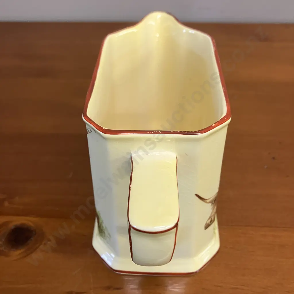 A Grimwades Royal Winton Jug Oblong With Square Corners Tapering Inwards, Highland Cattle Transfer Either Side. H11.5cm Image 1++