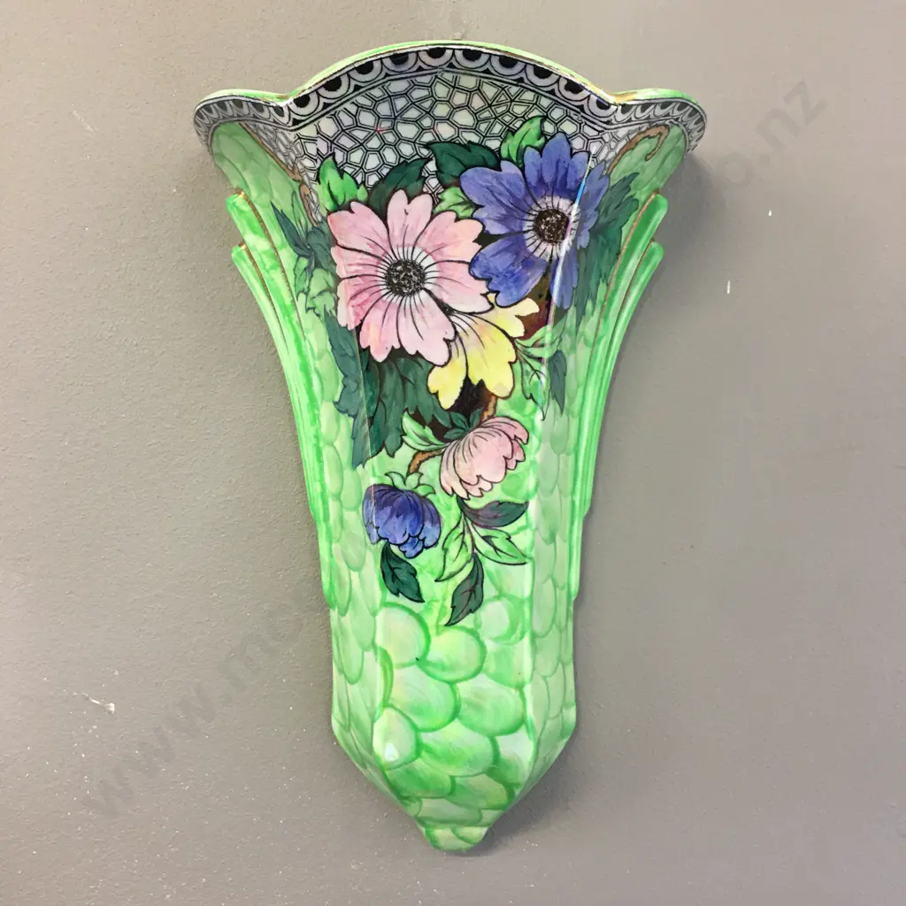 Beautiful Maling Green Lustre Wall Pocket Vase #6430. H60cm Image 1++