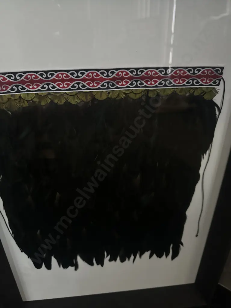 Wooden Framed Mixed Media Feather Work H64,W46cm. Image 1++