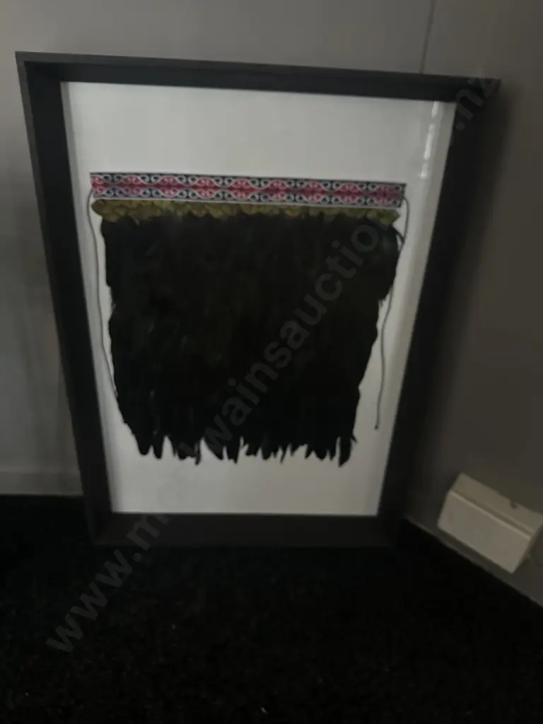 Wooden Framed Mixed Media Feather Work H64,W46cm. Image 1++