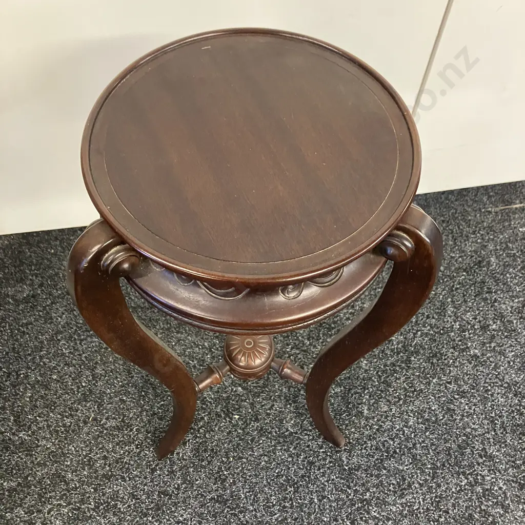 Antique Oak & Mahogany Plant Stand. 66 x 32cm Image 1++