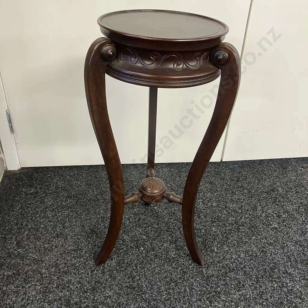 Antique Oak & Mahogany Plant Stand. 66 x 32cm Image 1++