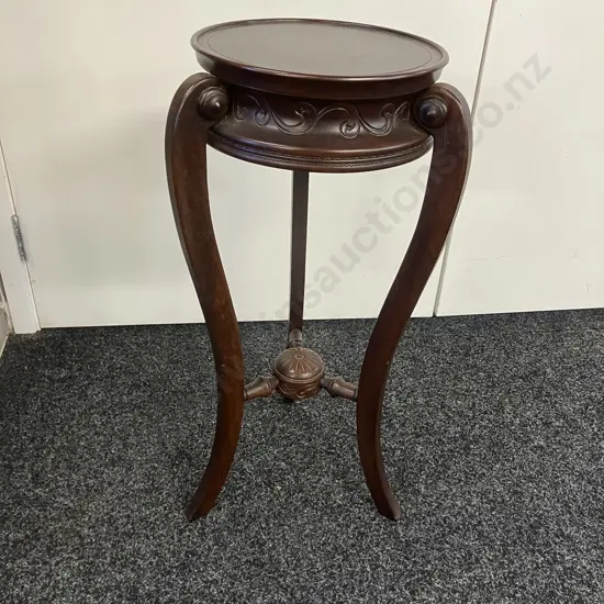 Antique Oak & Mahogany Plant Stand. 66 x 32cm