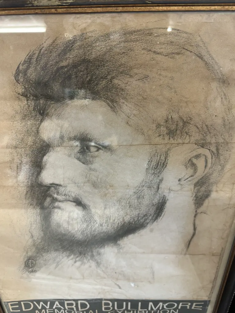 Framed Portrait Edward Bullmore Memorial Exhibition 1933-1978 H56,W40cm. Image 1++