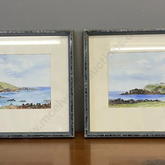 William Haining, Scotland (1889 - 1984) Pair of Coastal Scene 'Lighthouse' Watercolours, Signed & Dated 1935 & 1938