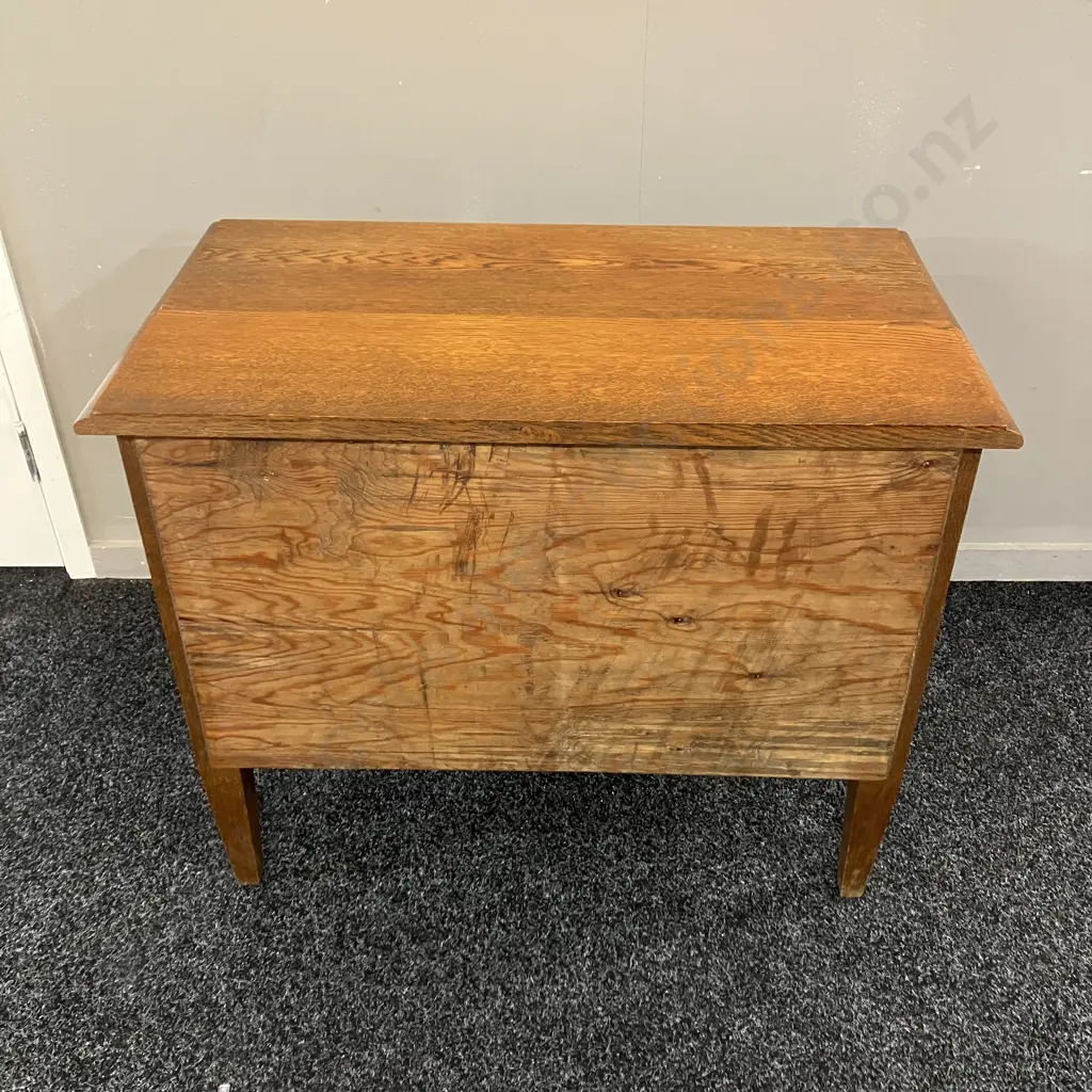 Art Deco Carved Oak 2 Door Cabinet, Cabriole Legs. H61 W76 D44cm Image 1++