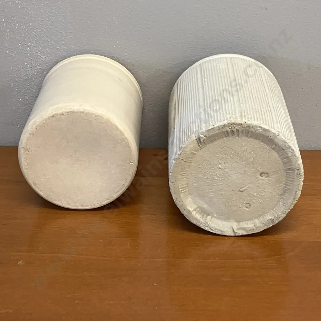 Vintage Antique Marmalade & Confit Stoneware Pots. H12 & 13cm Image 1++