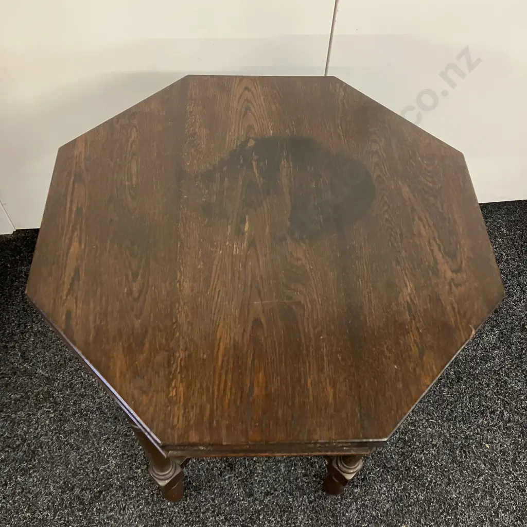 Antique Oak Octagonal Occasional Table. 74 x 59cm Image 1++