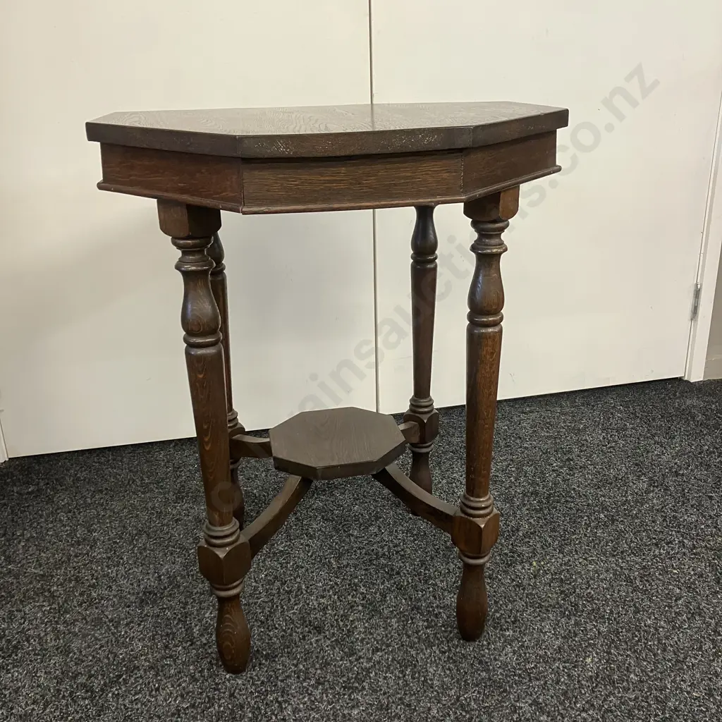 Antique Oak Octagonal Occasional Table. 74 x 59cm Image 1++
