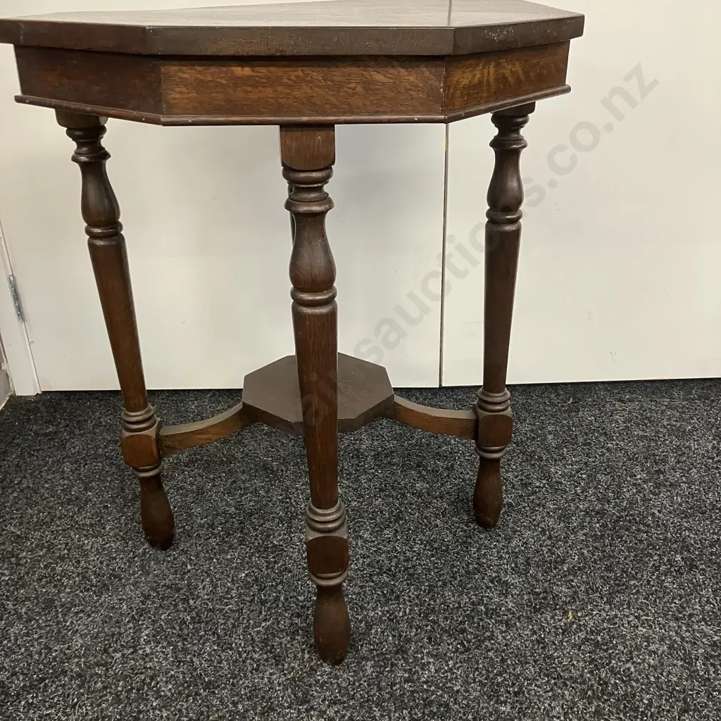 Antique Oak Octagonal Occasional Table. 74 x 59cm Image 1++