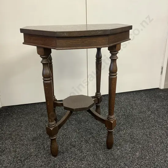 Antique Oak Octagonal Occasional Table. 74 x 59cm
