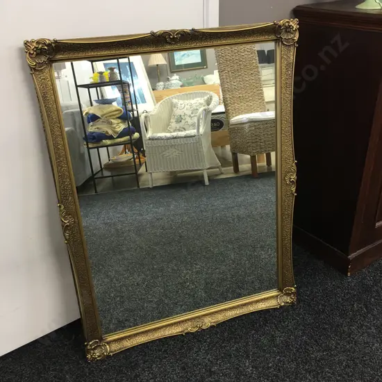 Vintage Rectangular Ornate Gilt Framed Mirror H91,W71cm.