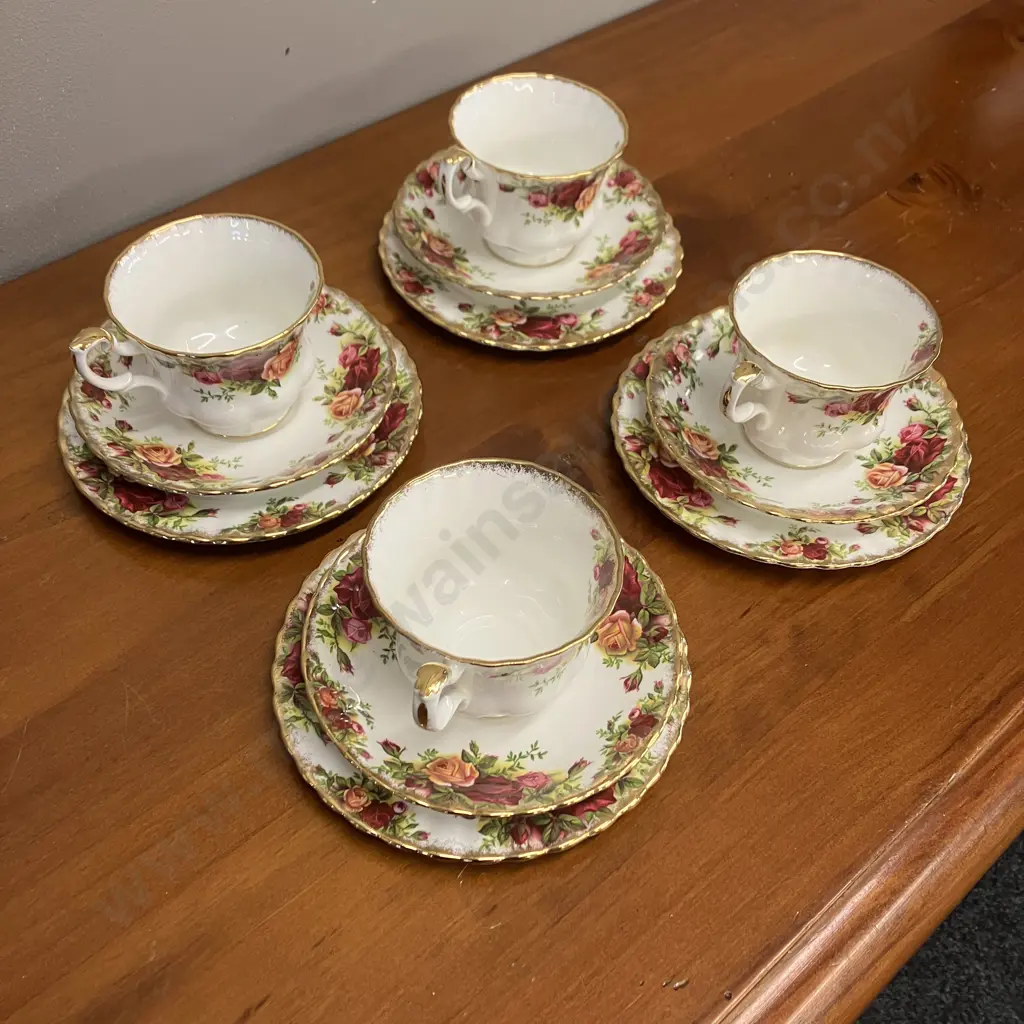 Royal Albert Old Country Roses (England) Teacup Trios - Set of Four Image 1++