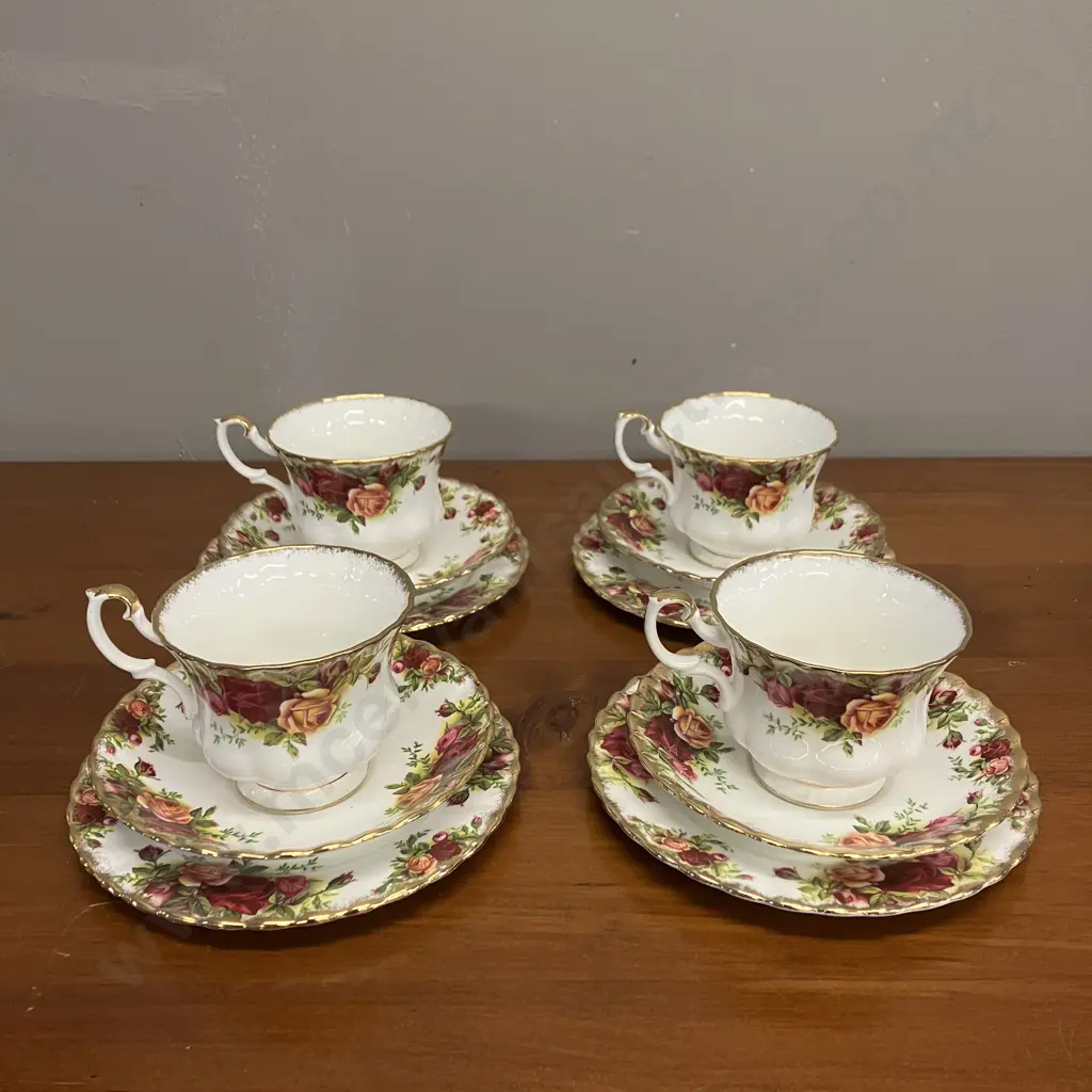 Royal Albert Old Country Roses (England) Teacup Trios - Set of Four Image 1++