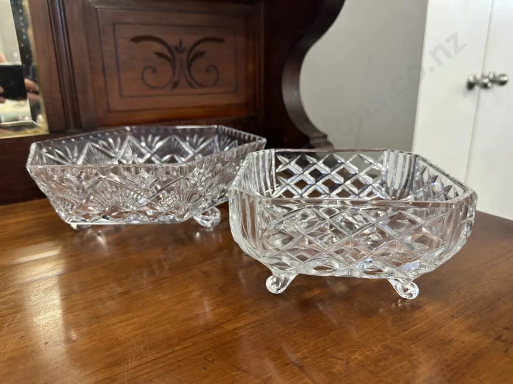 Crystal Footed Bowls x2 Image 1++