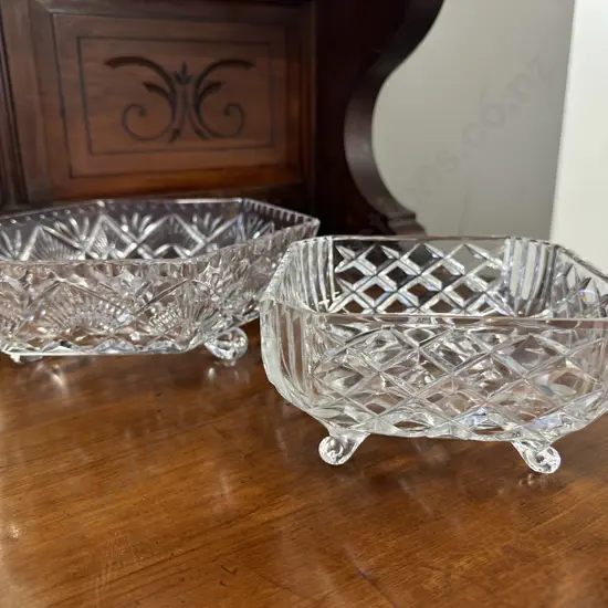Crystal Footed Bowls x2