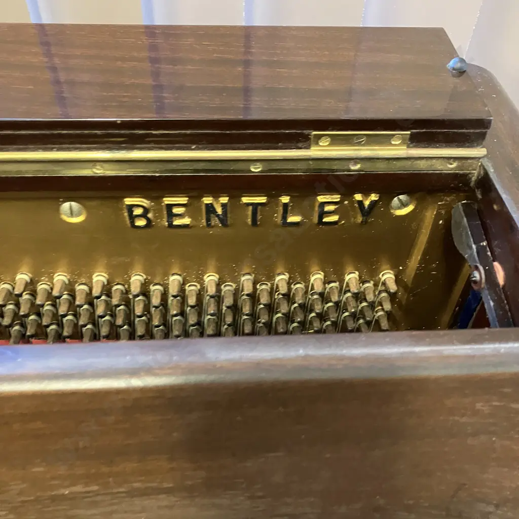 Mid Century Bentley Upright Piano in Mahogany Cabinetry. H109 W136 D54cm Image 1++