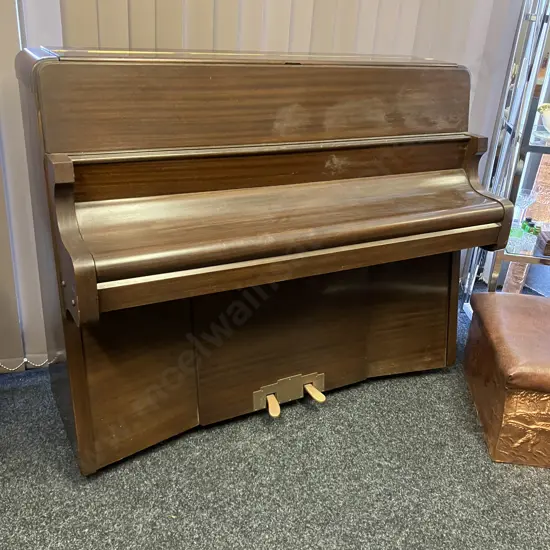 Mid Century Bentley Upright Piano in Mahogany Cabinetry. H109 W136 D54cm