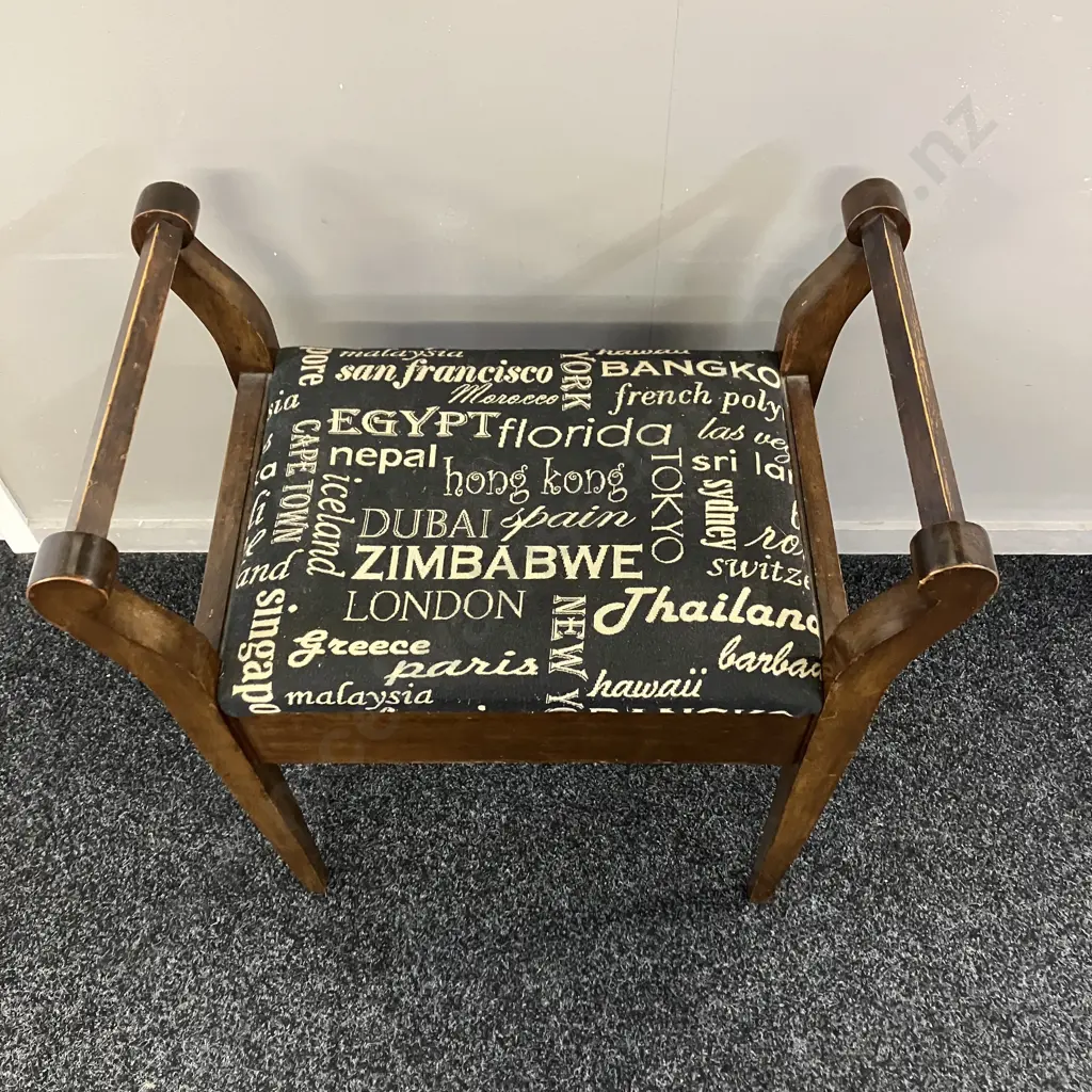 Piano Stool With Upholstered Hinged Seat & Music Storage. 70 x 62cm Image 1++