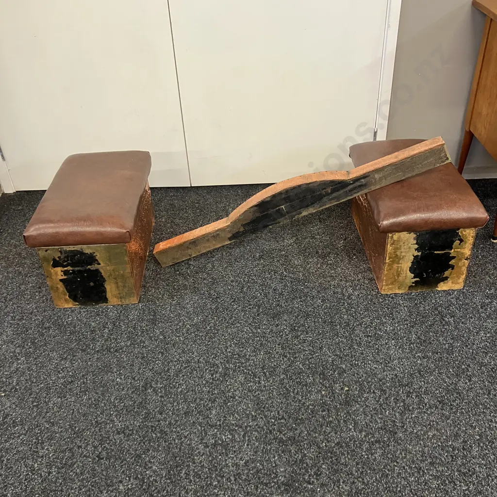 Antique Copper Leaf Fire Fender With Coal Boxes And Upholstered Club Seats Image 1++