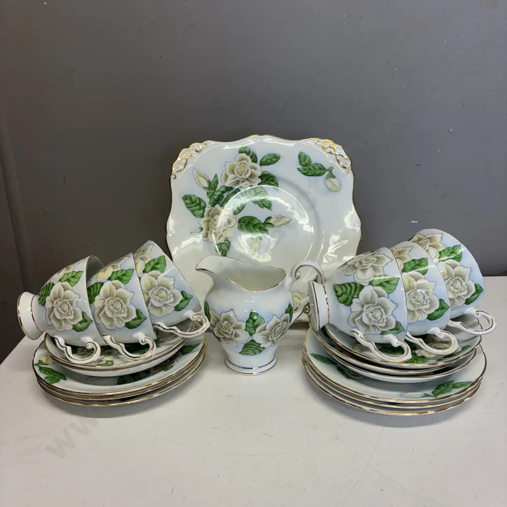 Tuscan "Hawaiian Flowers" Gardenia Part Teaset Image 1++
