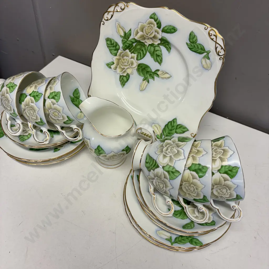 Tuscan "Hawaiian Flowers" Gardenia Part Teaset Image 1++