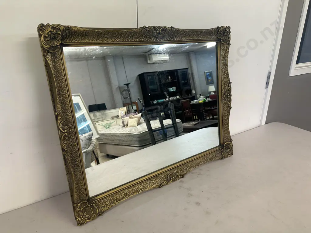 Rectangular Ornate Gilt Framed Mirror H55,W70cm. Image 1++