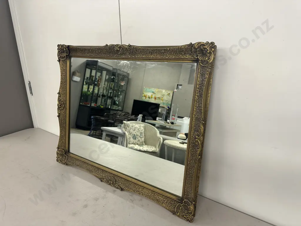 Rectangular Ornate Gilt Framed Mirror H55,W70cm. Image 1++