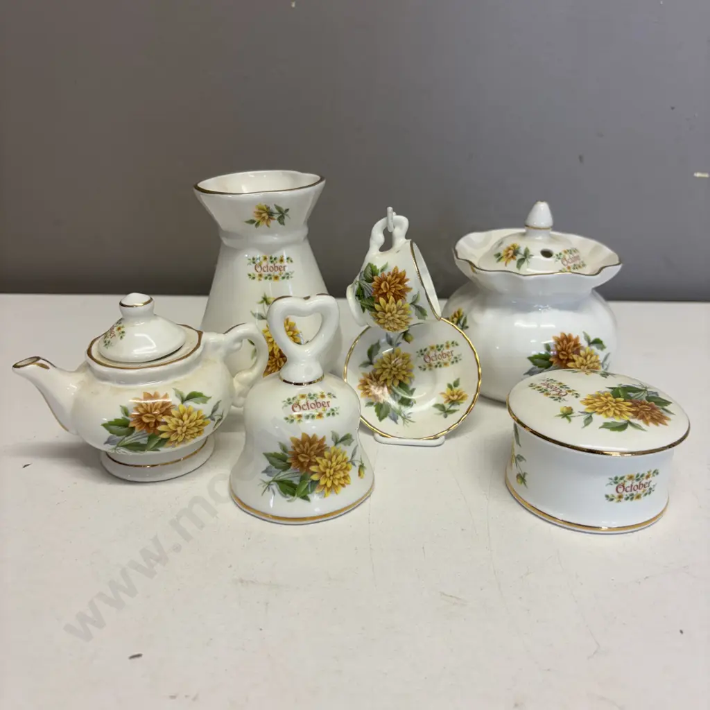 Vintage Staffordshire Miniature Set "October" Image 1++