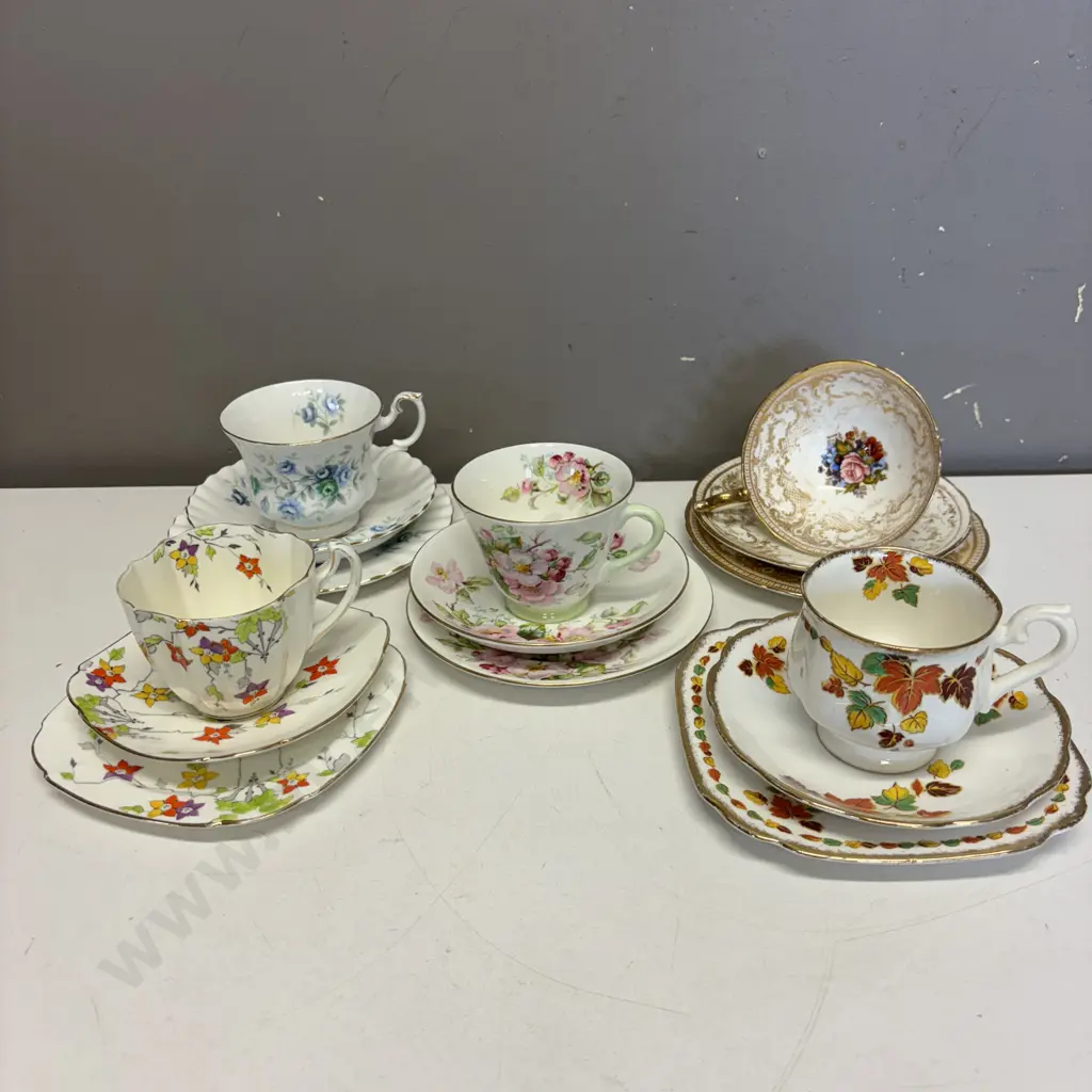 Assorted English Trios including Royal Albert, Aynsley,Royal Doulton, Paragon Image 1++