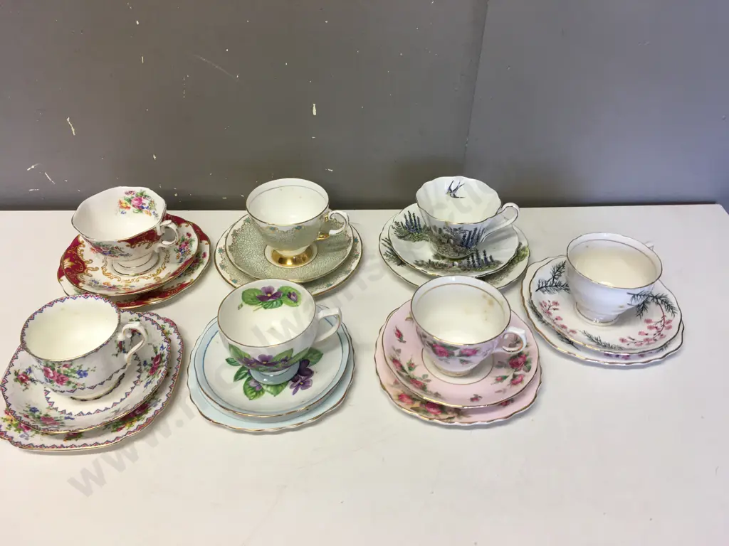 Selection of Vintage Teacup Trios Image 1++
