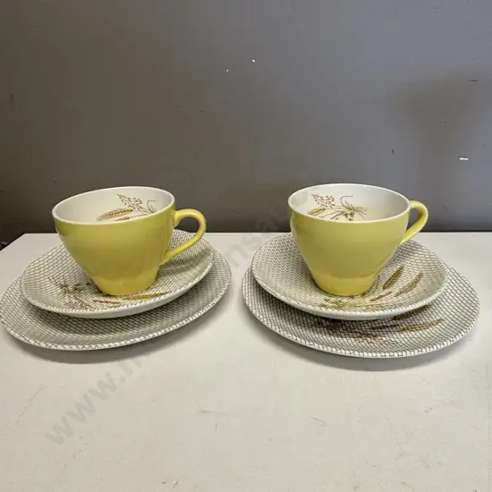 Pair of Crown Lynn Trios. Roydon Harvest